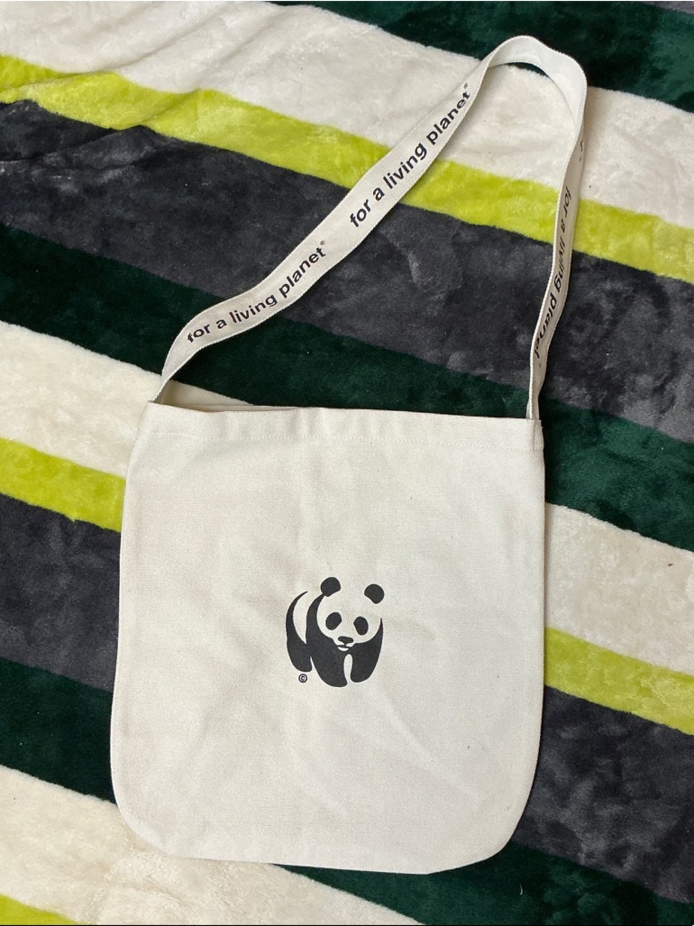 WWF Panda Logo Canvas Crossbody Tote Bag